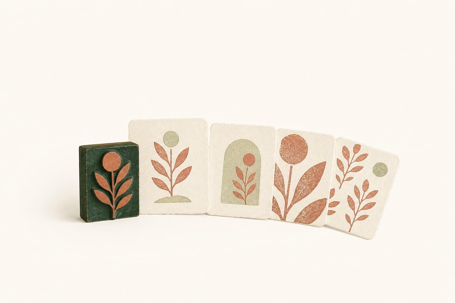 One product printing block creating four distinct content variations