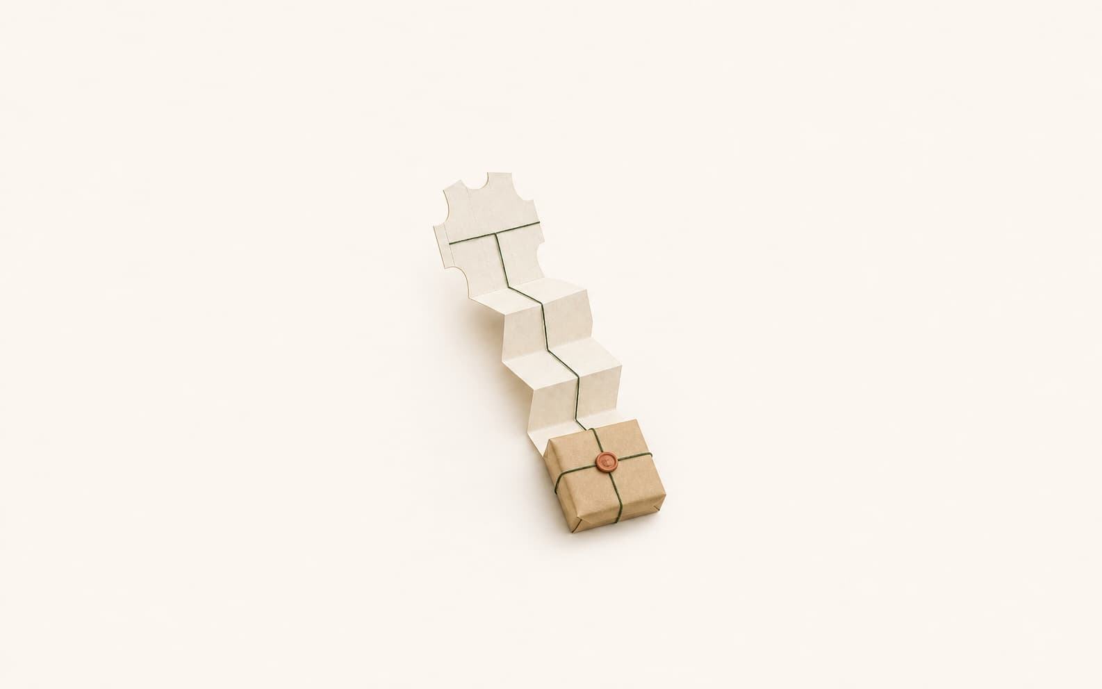 A product pattern folding into a finished shipping parcel